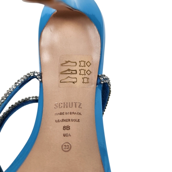 Schutz Altina Glam NWOT Blue Embellished Jeweled Stiletto Heel Prom Women Size 8 - Picture 13 of 14